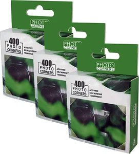 Fotoecken 3er-Pack 1200 Stck. Klar Selbstklebend Bild Montage Ecksticker - Bild 1 von 12