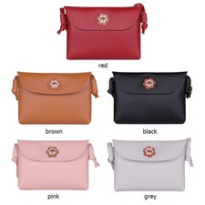 Fashion Flower Shoulder Bag PU Leather Women Simple Crossbody Messenger Bags