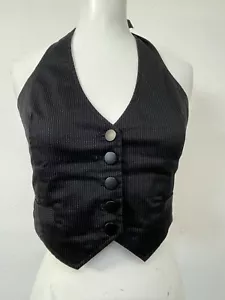 Vixen Pinstripe Lined Halter Vest Size M - Picture 1 of 15