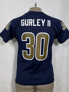 Todd Gurley II #30 Los Angeles Rams NFL V-Neck Blue Jersey Shirt Women's SMALL - Picture 1 of 13