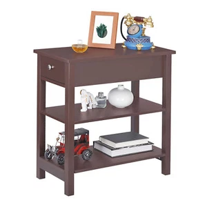 Living Room Narrow End Table with Drawer and Shelf Sofa End Table Small Space - Picture 1 of 12