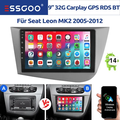 Für Seat Leon 1P1 2005-2011 32GB Android 14 Carplay Autoradio GPS Navi RDS SWC - Bild 1 von 4