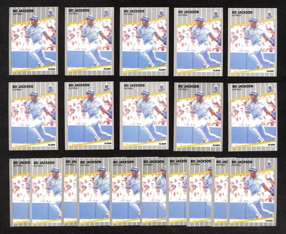 Lote 2301D de tarjetas de béisbol Fleer #285 1989 Bo Jackson KC Royals 20ct Foto 1 de 1