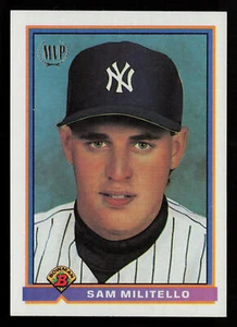 1991 Bowman Sam Militello #693 RC New York Yankees Baseball Card - Picture 1 of 2