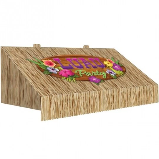 3-D Tiki Bar Cardboard Awning Wall Decoration 24.75" x 8.75" Luau Decorations - Image 1 of 1