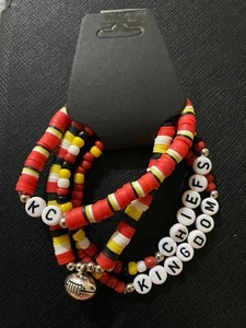 Kansas City Chiefs Mens 4-Piece Bracelet Set - Chiefs Kingdom - Football Charm - Picture 1 of 2