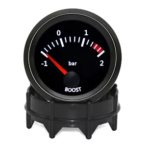 2" 52mm Universal Car Pointer Turbo Boost Meter -1-2 Bar Pressure Gauge - Picture 1 of 17
