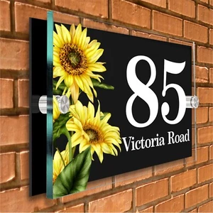 Personalised House Sign 200x130mm Contemporary Door Number Acrylic Plaque - Picture 1 of 21