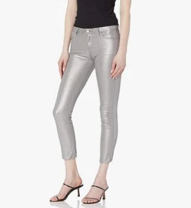 *NWT* Hybrid & Company Metallic Silver Size 7 Girl's Pants #179 - Picture 1 of 3