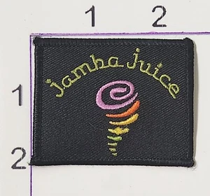 Jamba Juice Aufnäher 2" schwarz quadratisch bestickt Vintage Bügelbild Uniform - Bild 1 von 1