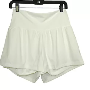 Halara Off White Super High Waist 2 In 1 Stretchy Yoga Active Shorts Size Large - Picture 1 of 7