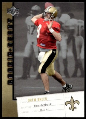 Drew Brees 2006 Upper Deck Rookie Debut #60 New Orleans Saints Football - Image 1 of 2