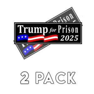 Trump für Gefängnis 2025 Autoaufkleber Aufkleber 9" Trump Sticker 2 Stück - Bild 1 von 2