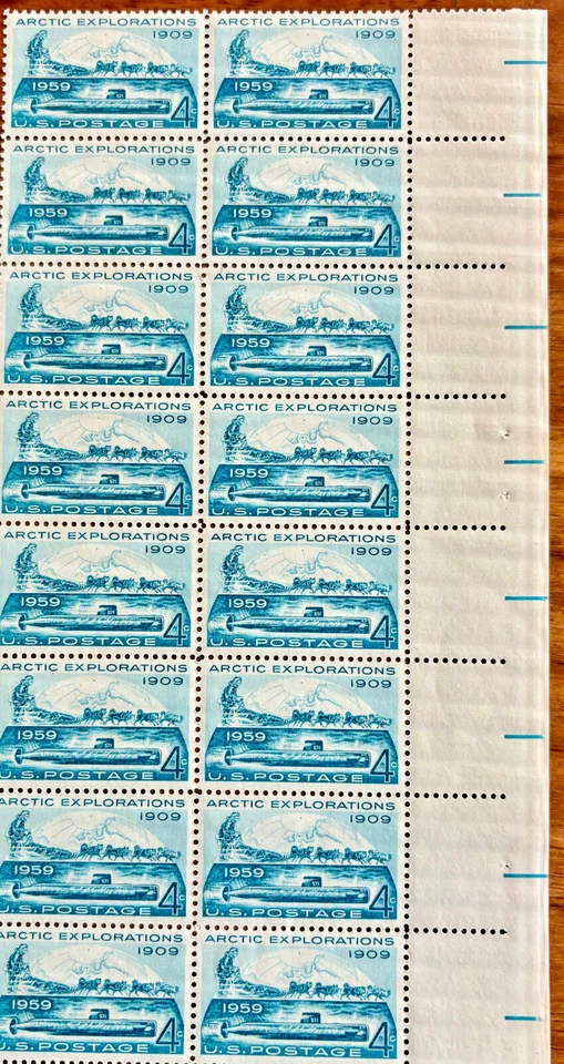 Scott #1128, 4c Arctic Explorations Block of 16 Stamps MNH - Image 1 of 1