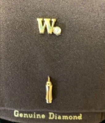 PIERRE CARDIN INITIAL Stick Pin WITH GENUINE DIAMOND - Image 1 of 3