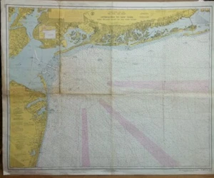 VINTAGE NAUTICAL MAP - FIRE ISLAND LIGHT to SEA GIRT LIGHT - Picture 1 of 11
