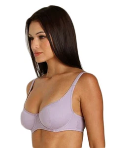 LOVE CLAUDETTE COMFORT COOL COTTON UNLINED SWEARTHEART DEMI BRA MAUVE LAVENDER - Picture 1 of 7