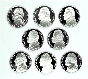 1992, 2000 - 2009 PROOF JEFFERSON NICKEL SET 13 BEAUTIFUL DEEP CAMEO NICKELS - Picture 1 of 2