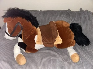 E&J Classic 44” Horse & Saddle Lying Large Realistic Stuffed Animal Plush - Picture 1 of 7