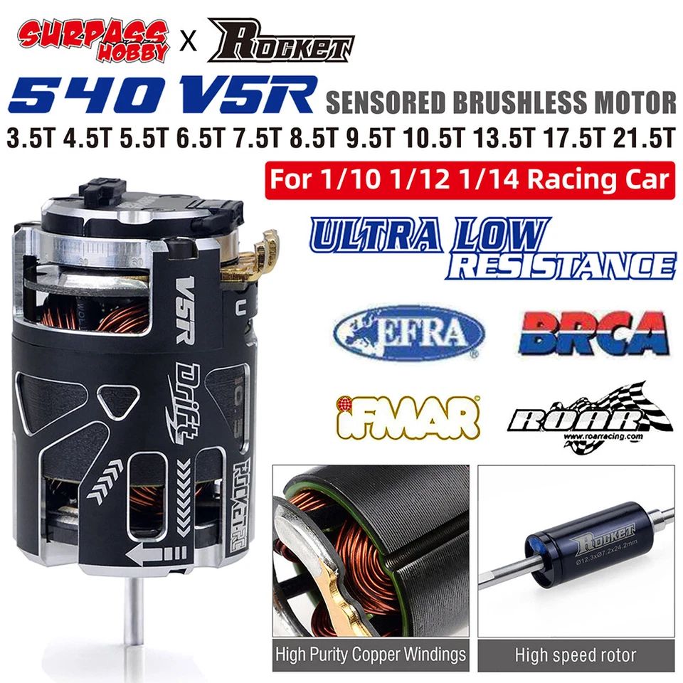Surpasshobby Rocket 540 V5R Sensored Brushless Motor für 1/10 1/12 1/14 RC Car - Bild 1 von 4