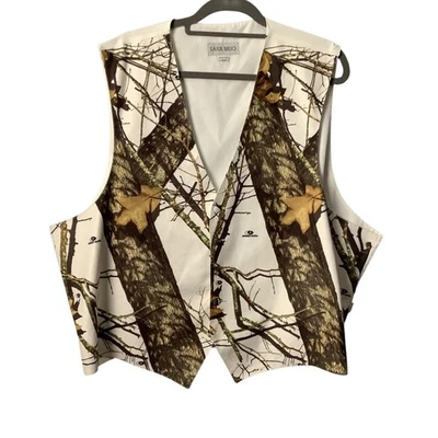 Chaleco Formal de Boda Camuflado Roble Mossy Hombres 3X Larr Brio Bosque Botón Frontal Foto 1 de 4