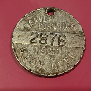 Very Rare Beaver District 1931 Utah Deer Tag License Trade Token Advertising (2) - Picture 1 of 7