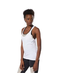 Reebok Womens Solid Racerback Tank Top, White, Small - Picture 1 of 2