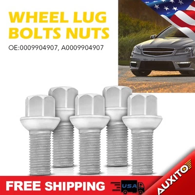 Juego de 5 piezas de pernos de tuerca para tuercas Mercedes-Benz A180 ML350 S500 A200 A250 B200 Foto 1 de 4