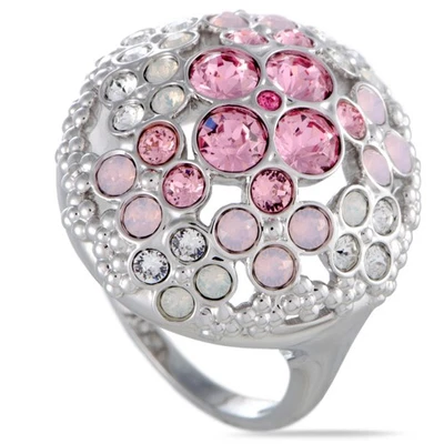 Anel Swarovski Cherie flores rosa e cristais claros 5139717 - Imagem 1 de 4