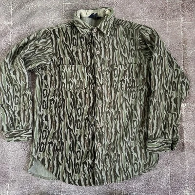 Men's Vintage 90's Woolrich USA Duck Hunting Wool Camo Flannel Shirt Jacket Sz L - Image 1 of 4
