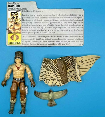 G.I. Figura de acción GI JOE 1987 87 RAPTOR 100 % completa más pájaro CON garras Foto 1 de 4