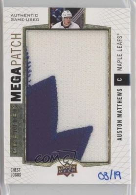 2017 Upper Deck Premier Mega Relics Chest Logos /19 Auston Matthews Jumbo Patch - Image 1 of 2