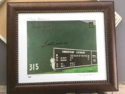 NEW Framed Ted Williams Signed 16x20 "Teddy Ballgame" Lithograph PSA/DNA Red Sox - Image 1 of 4