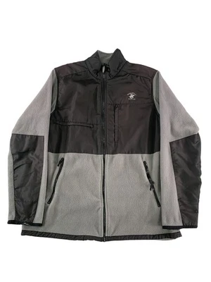 Chaqueta Polo Club Beverly Hills Para Hombre Gris Medio Negro Polar Cremallera Frontal Foto 1 de 4