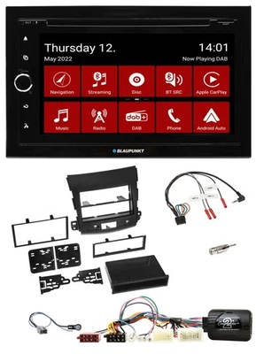 Blaupunkt 2DIN Lenkrad Bluetooth USB TMC DAB Navigation für Mitsubishi Outlander - Bild 1 von 4