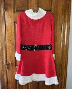 Vestido Suéter Navidad Mrs. Claus Juniors Grande 12-14 Holiday Time - Imagen 1 de 8