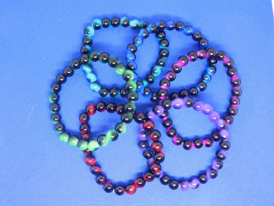 Perlenarmbänder Perlen Armband Glasperlen 2 Stück versch. Farben Stretch - Bild 1 von 1