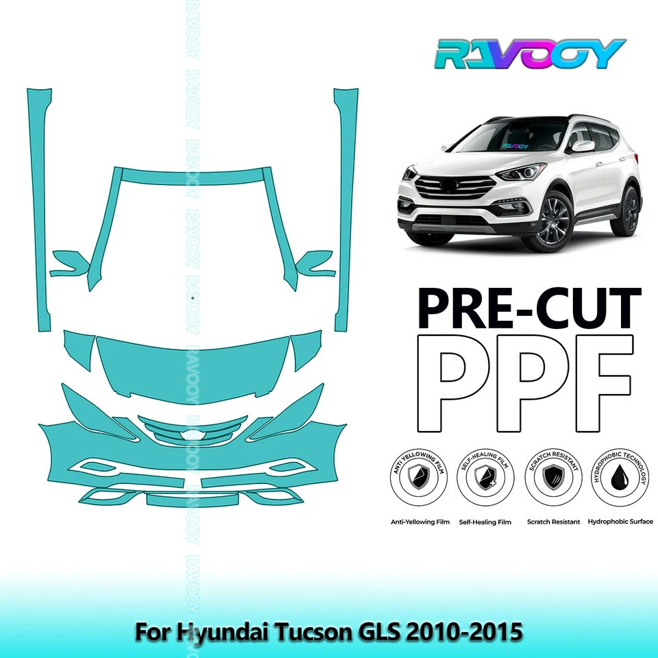 Película de protección de pintura precortada PPF para Hyundai Tucson GLS 2010-2015 Foto 1 de 4