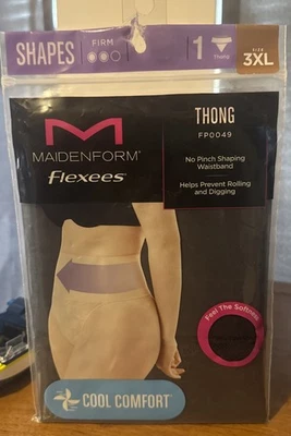 Tanga Maidenform Flexees FP0049 3XL Control Firme Cool Comfort Negra Nueva con Etiquetas Foto 1 de 4