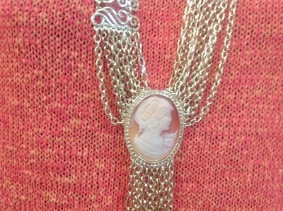  Collar Amedeo Largo Multi Oro Cadena Camafeo Estrás Pasarela Distintivo Foto 1 de 4