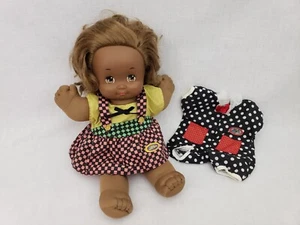 1989 Magic Nursery Baby Puppe schwarz Afroamerikaner Kleid braune Haare Mattel - Bild 1 von 8