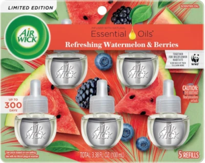 Air Wick Plug in Scented Oil Refill, 5 ct, Fresh Watermelon & Multicolor  - Image 1 of 4