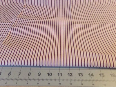 1 YD X 60"  VINTAGE CATALINA YARN-DYED SHIRTING BROWN & TAN STRIPES COTTON/RAYON - Image 1 of 2