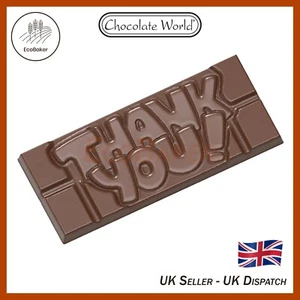 CW12004 Chocolate World Stampo professionale per tavolette in policarbonato "Grazie" - Foto 1 di 5