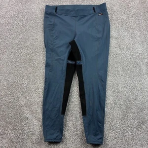 Kerrits Riding Pants Women's 2XL Blue Black Horse Equestrian Leggings Pull On - Picture 1 of 8