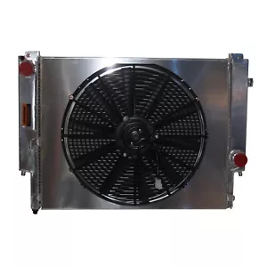 Radiador + cubierta del ventilador compatible con BMW 325i 328i 323i Z3 1992-2001 SPAWON aluminio MT - Imagen 1 de 7