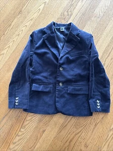 Janie And Jack Navy Velvet Sport Jacket Boys 7 - Picture 1 of 2