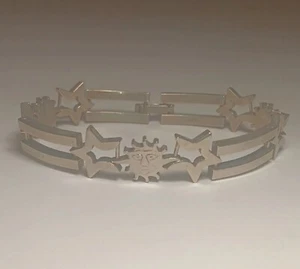 Vintage Sterling Silver Sun And Stars Bracelet 33.1 Grams - Picture 1 of 3