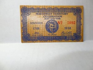 Northwest Territory Celebration 1788-1938 Wooden Nickel Certificate