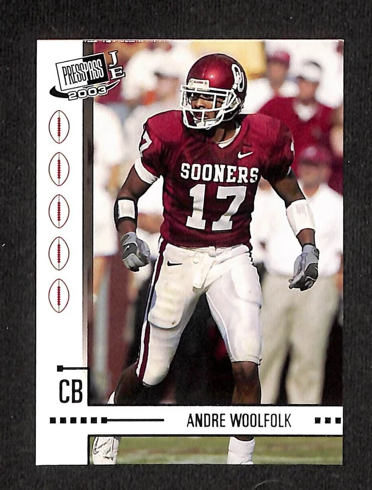Andre Woolfolk 2003 Press Pass JE Rookie Card Oklahoma Sooners - Image 1 of 1
